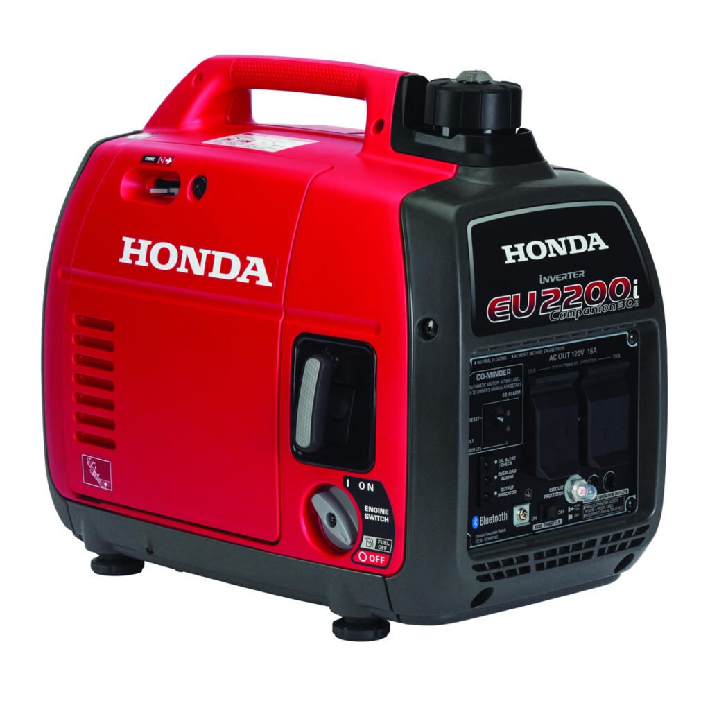 red and black honda portable gasoline generator eu2200i